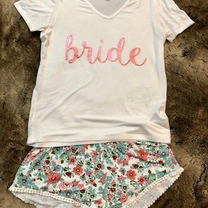 Rose gold bride pajamas